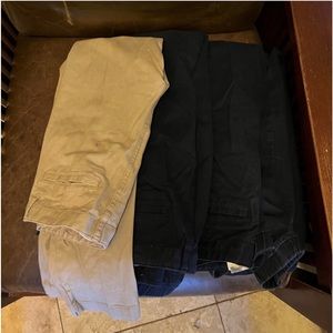 Size 16 boys 4 pairs of school uniform khaki pants navy blue and tan